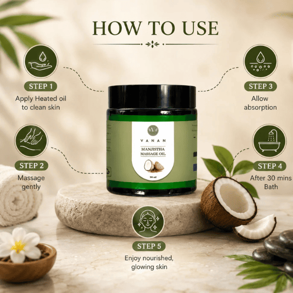 100% Pure Coconut Oil Massage – 90 ml | Ayurvedic Brightening & Detoxifying Oil | Vanan Herbal 
