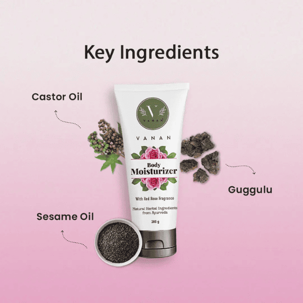 Vanan Moisturizer Red Rose – 200g | Radiant Hydrating Body Cream 