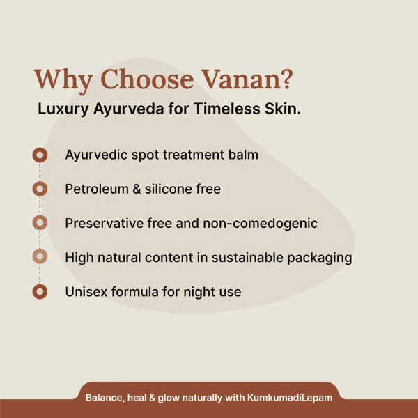 Vanan Kumkumadi (Saffron) Lepam – 15g | Radiance & Glow Enhancing Balm 