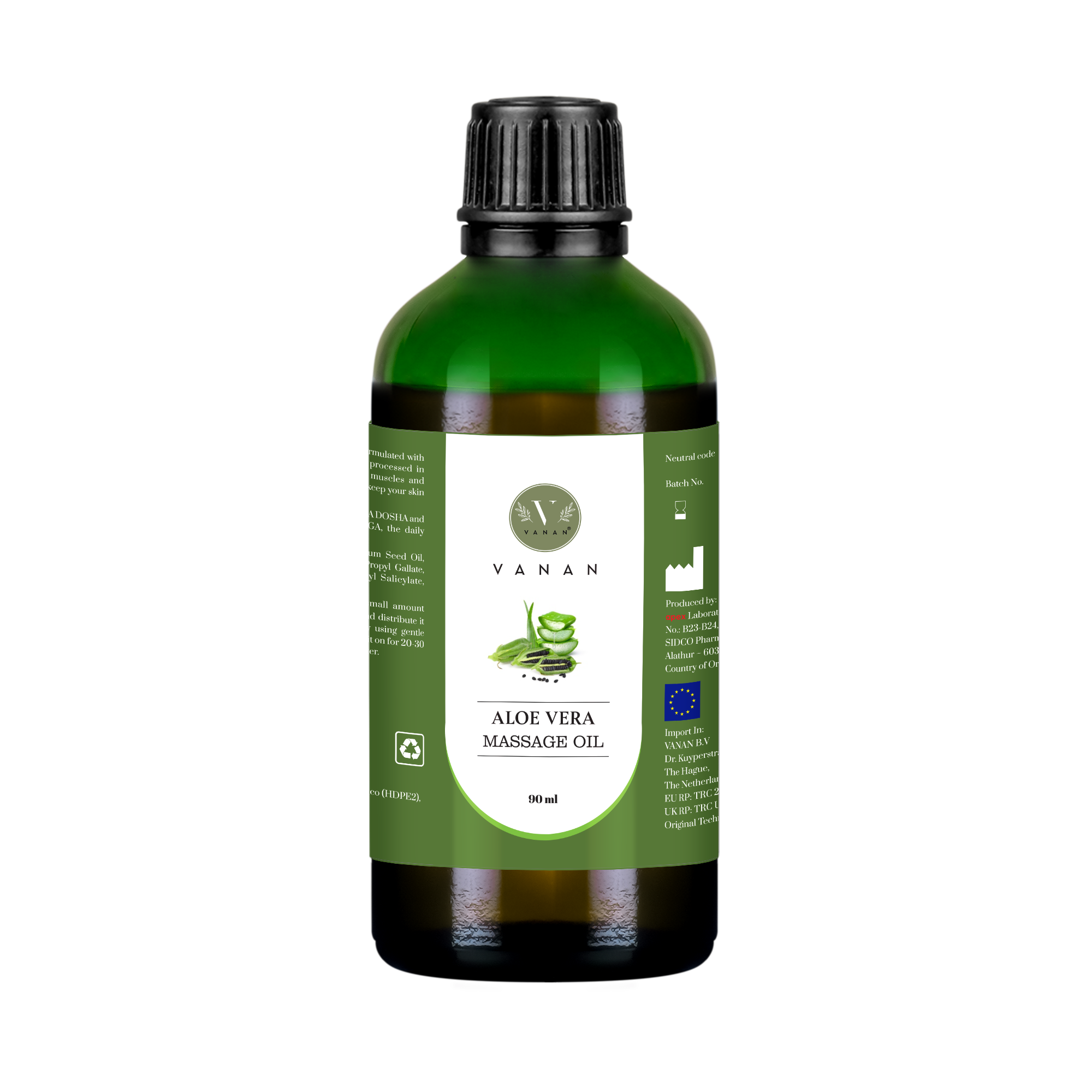 Aloe Vera Massage Oil – 90 ml | Natural Moisturizing & Soothing Body Oil | Vanan Herbal