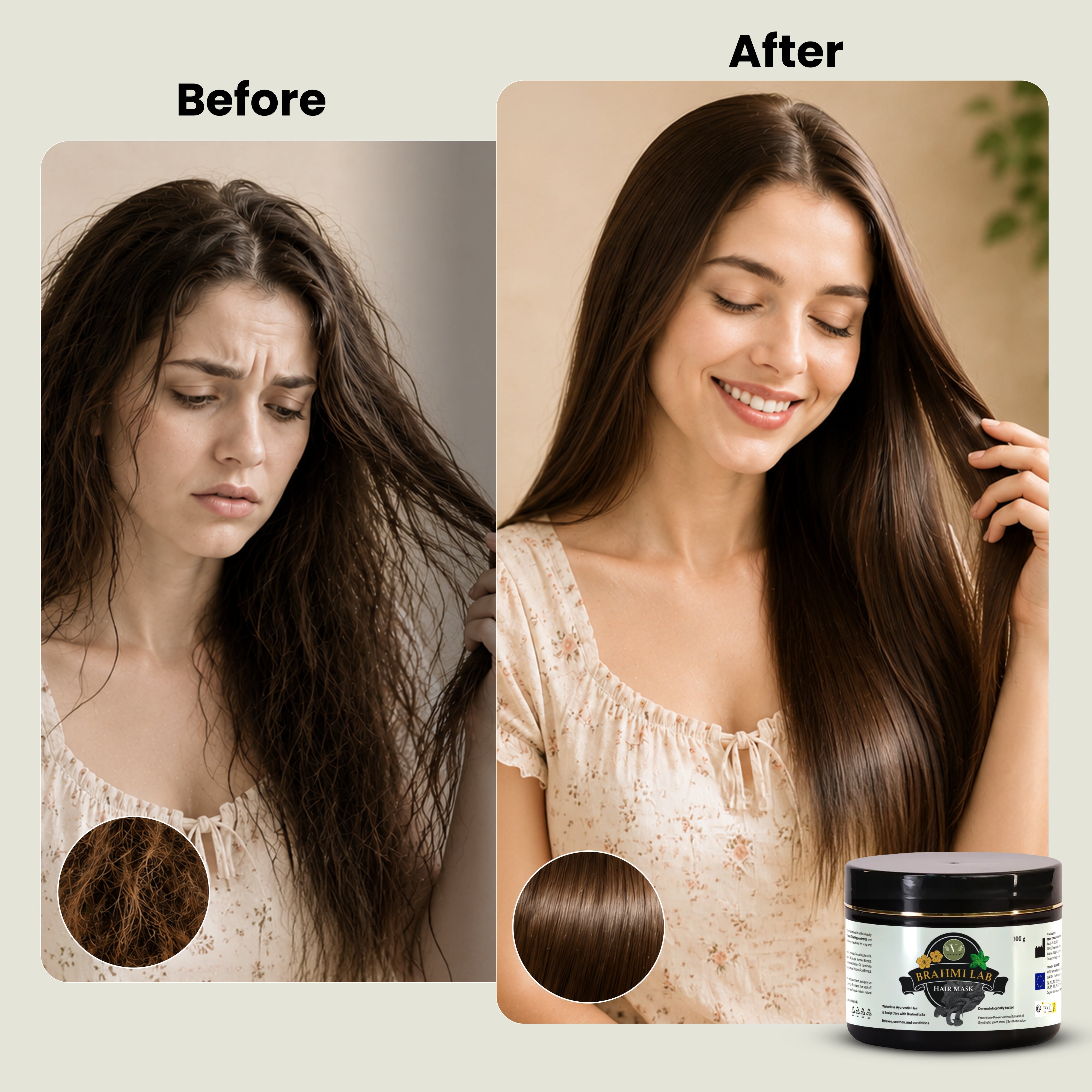 Brahmi Lab Hair Mask (100 g) | Ayurvedic Hair Mask for Scalp Wellness | Vanan Herbal 