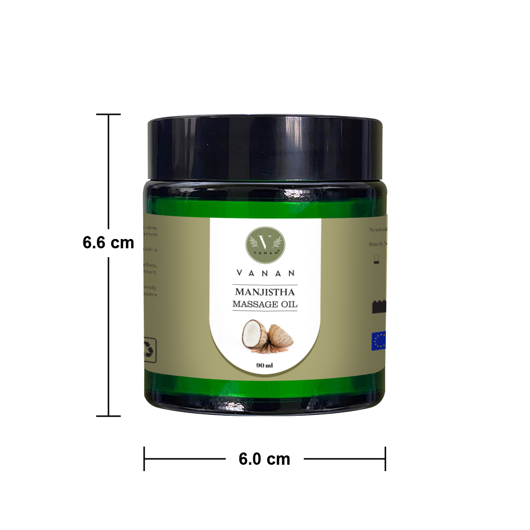 Manjistha Massage Oil – 90 ml | Ayurvedic Brightening & Detoxifying Oil | Vanan Herbal