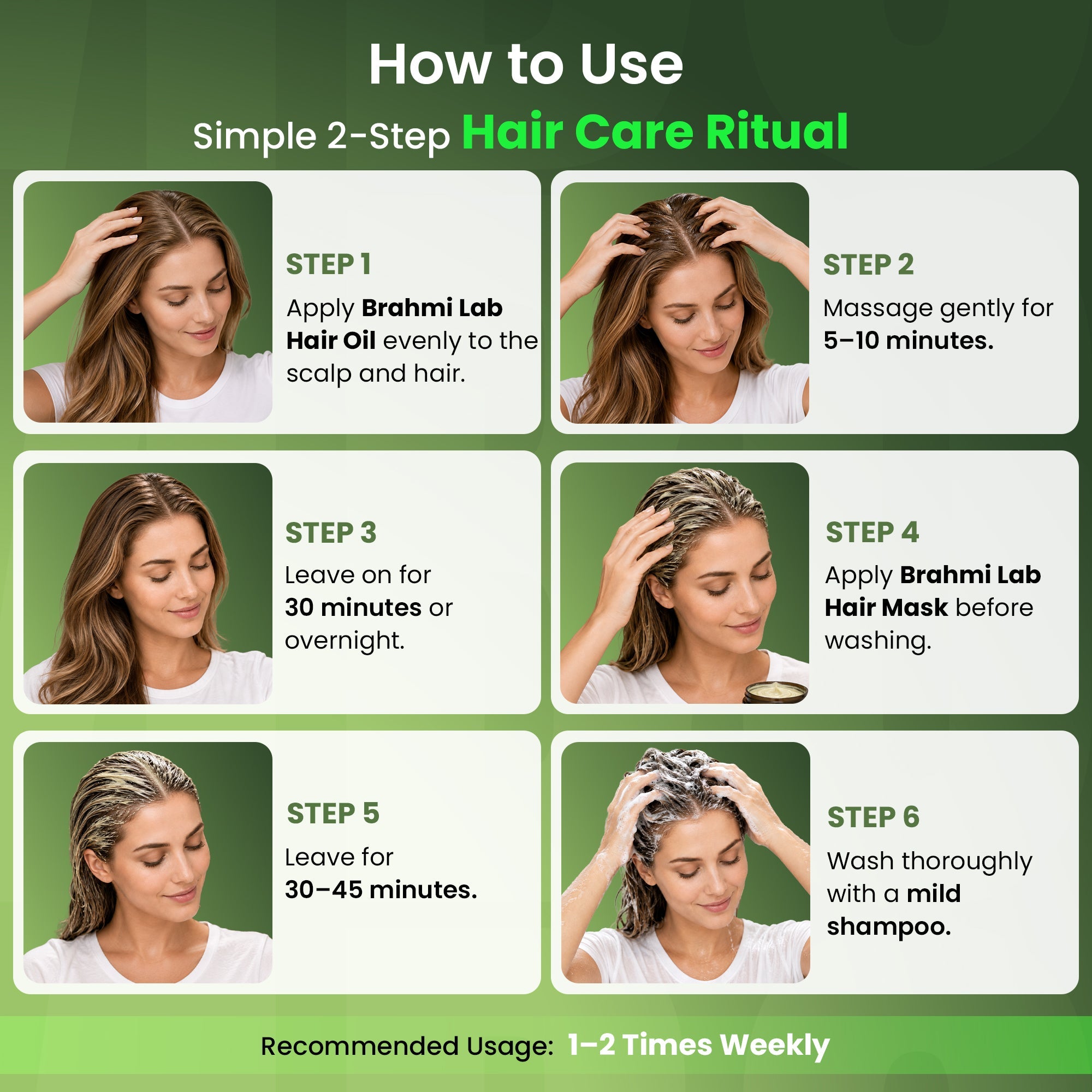 Brahmi Lab Hair Oil & Hair Mask Combo – Ayurvedic Hair Care for Dry & Frizzy Hair 