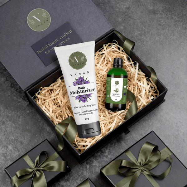 Lavender Moisturiser & Body Massage Oil Combo | Skin Hydration & Relaxation Care | Vanan Herbal 