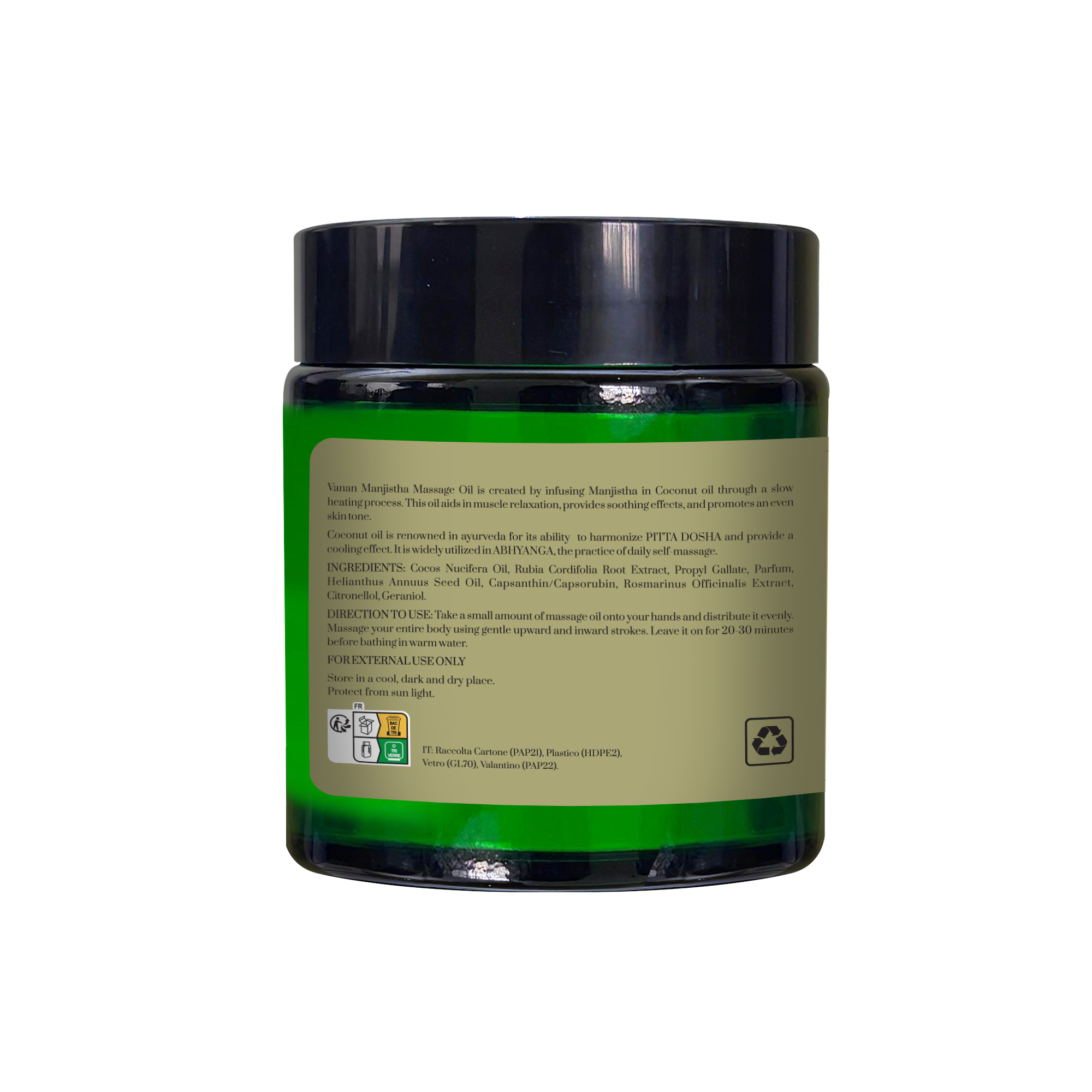 Manjistha Massage Oil – 90 ml | Ayurvedic Brightening & Detoxifying Oil | Vanan Herbal