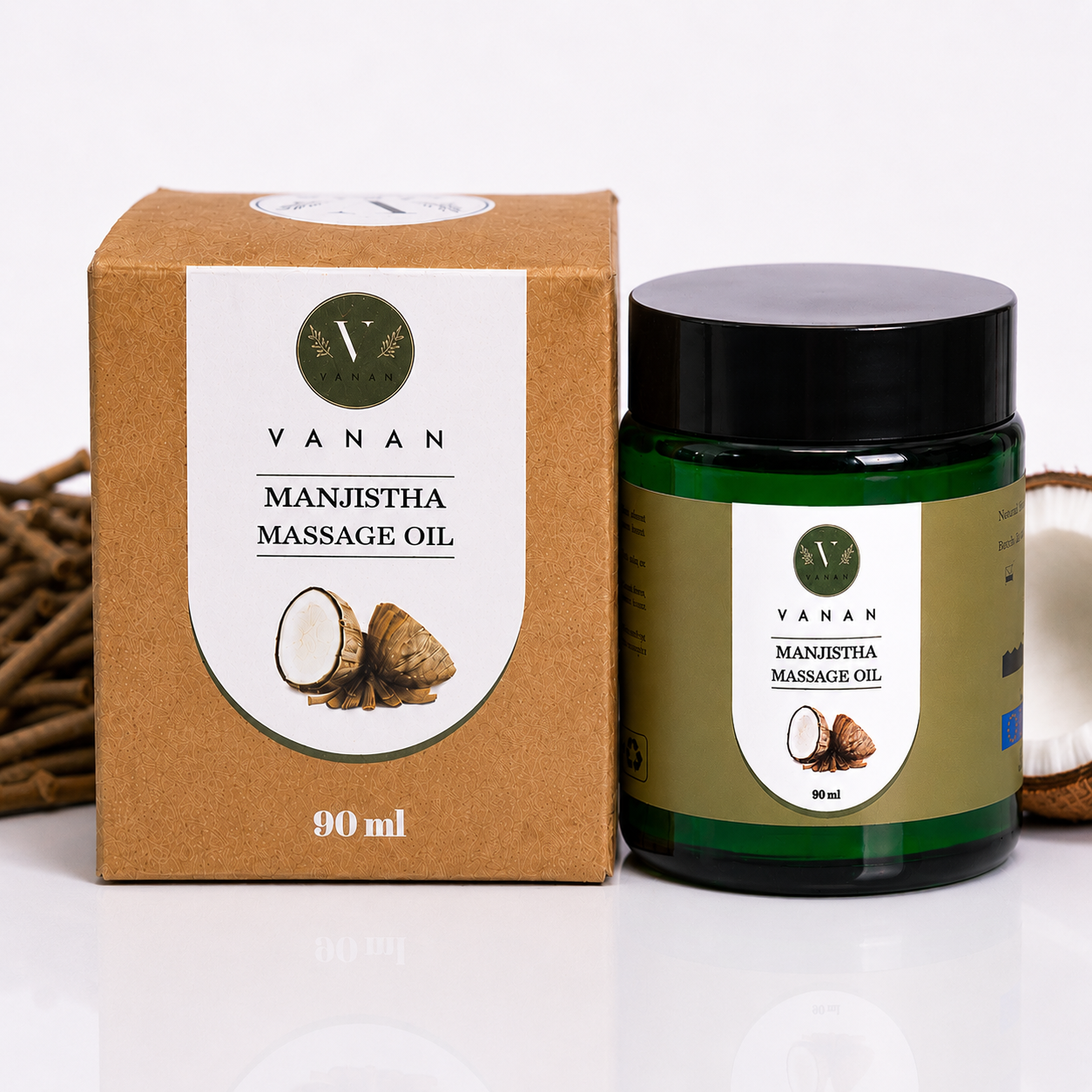100% Pure Coconut Oil Massage – 90 ml | Ayurvedic Brightening & Detoxifying Oil | Vanan Herbal 