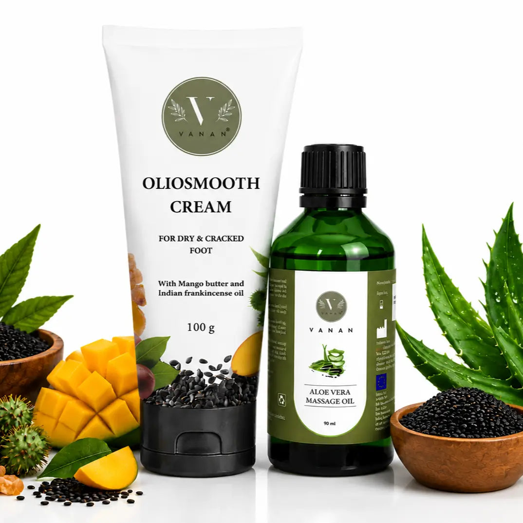 Foot Repair & Body Massage Oil Bundle | Cracked Heels & Body Relaxation | Vanan Herbal