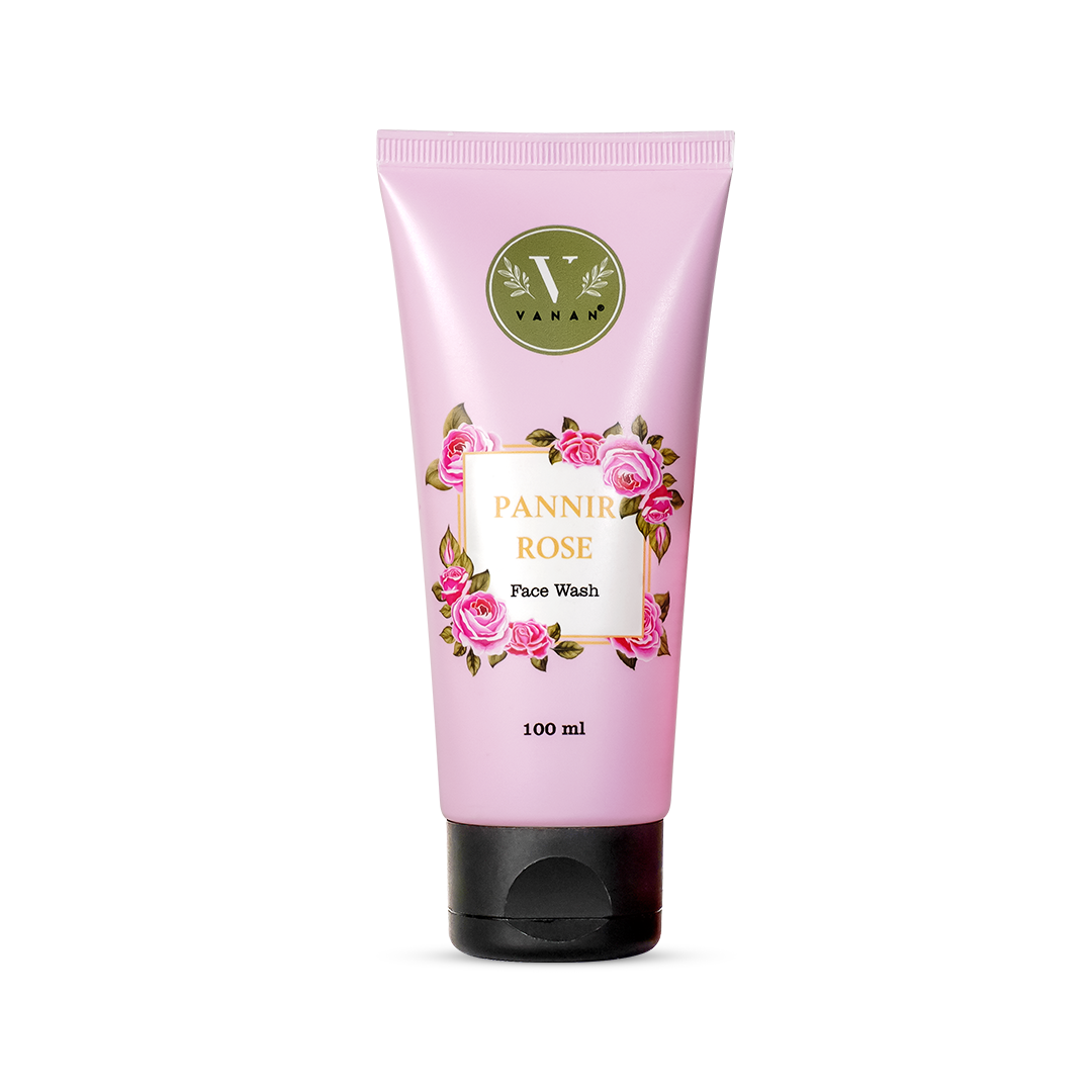 Pannir Rose Face Wash | Gentle Hydrating & Brightening Cleanser | Vanan Herbal