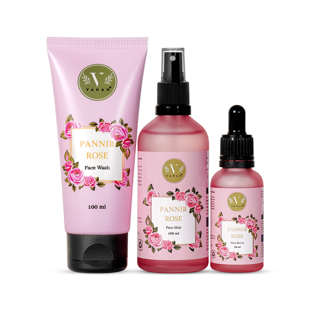 Pannir Rose PM Combo | Overnight Rejuvenating Skincare Set | Vanan Herbal