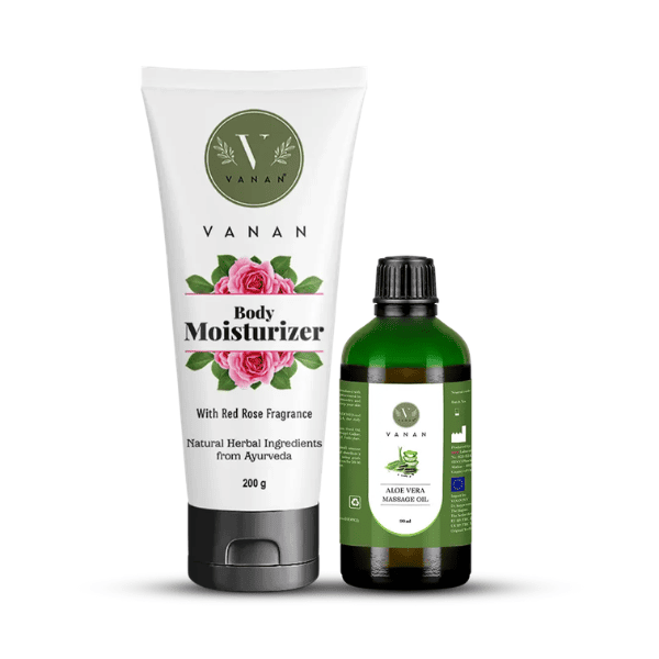 Rose Moisturiser & Body Massage Oil care | Hydrated Skin & Relaxed Body | Vanan Herbal 