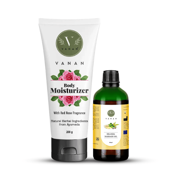 Rose Moisturiser & Body Massage Oil care | Hydrated Skin & Relaxed Body | Vanan Herbal 