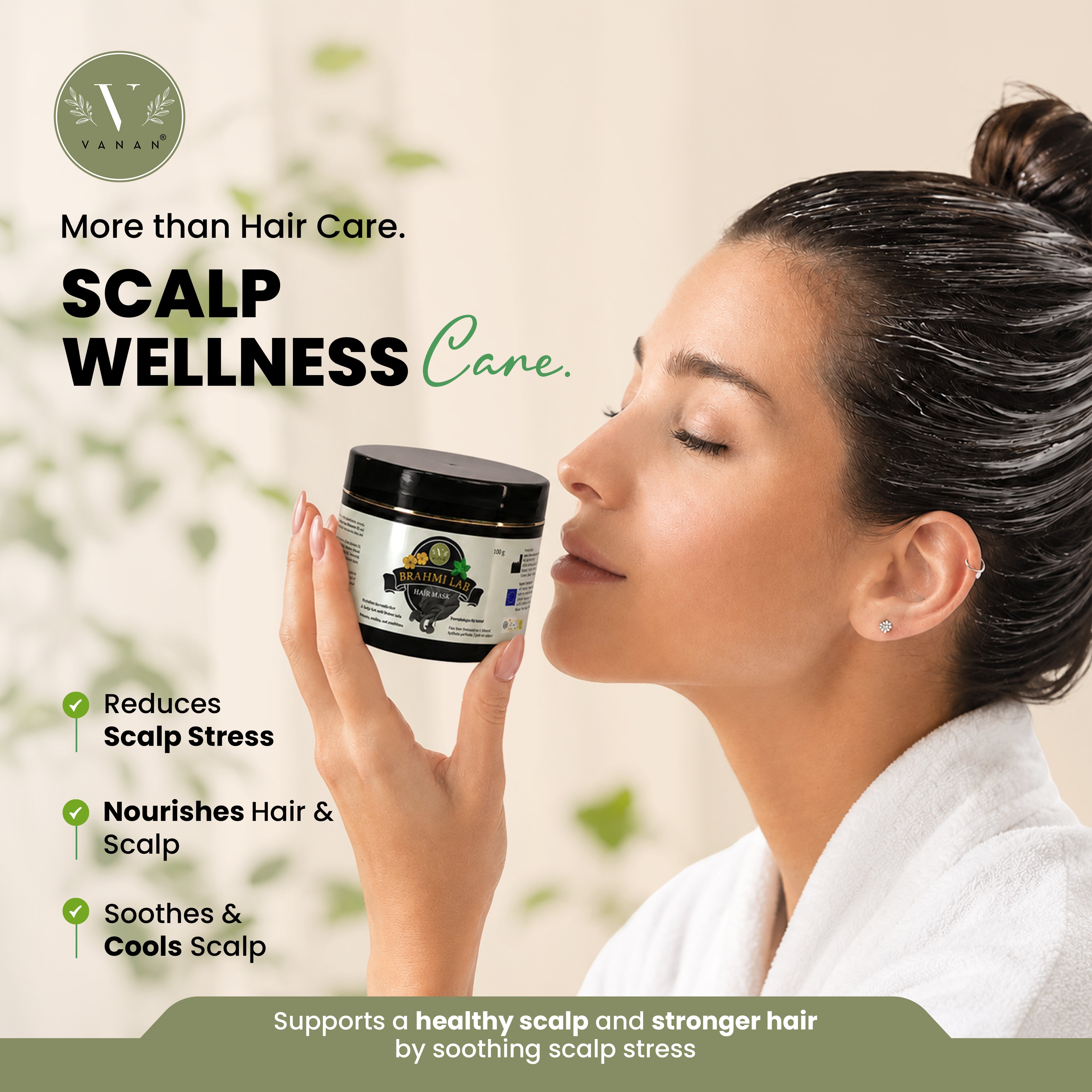 Brahmi Lab Hair Mask (100 g) | Ayurvedic Hair Mask for Scalp Wellness | Vanan Herbal 