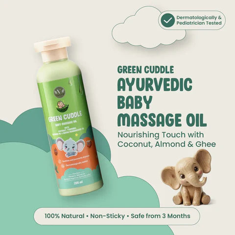Vanan Herbal Gentle Baby Care Duo | Body Wash & Massage Oil | 200 ml Each 