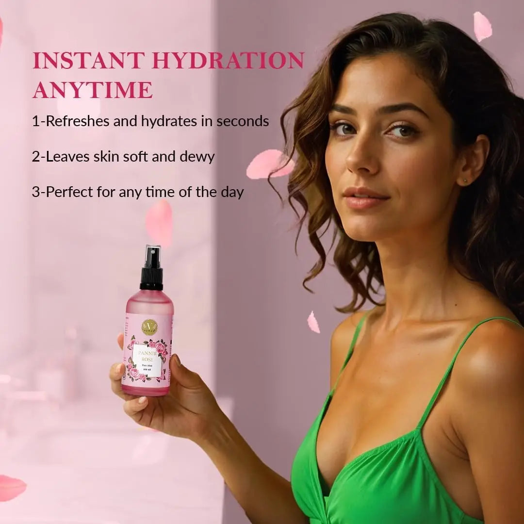 Pannir Rose Morning Combo | Energizing Morning Skincare Routine | Vanan Herbal 