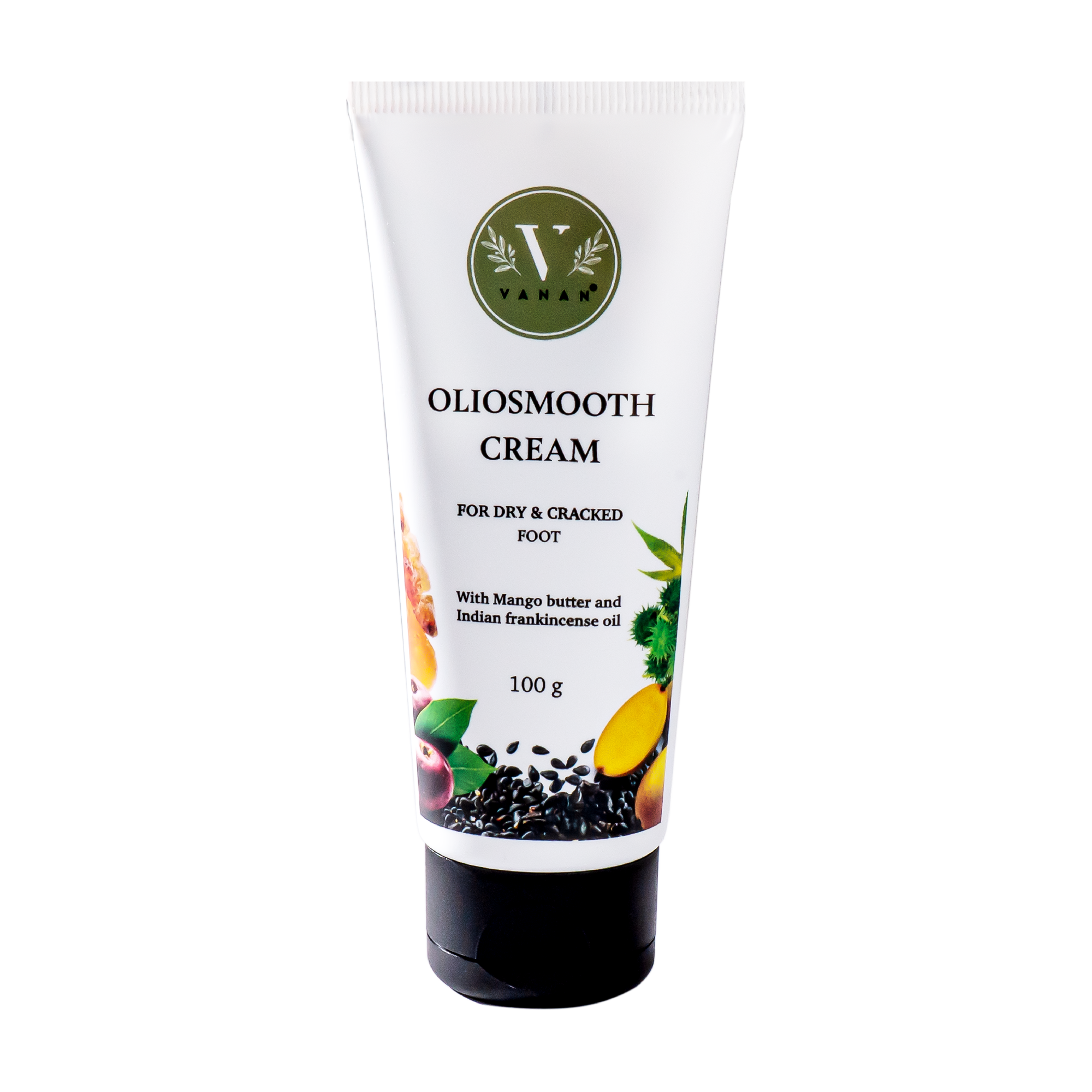 Oliosmooth Foot Cream with Foot Scrubber | Foot Cream for Dry, Cracked Heels | Vanan Herbal
