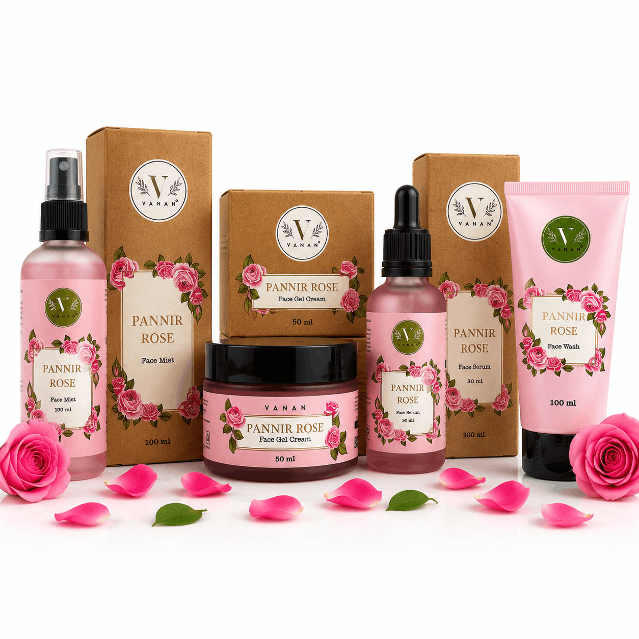 Pannir Rose Gift Box | Luxurious Skincare Collection | Vanan Herbal 