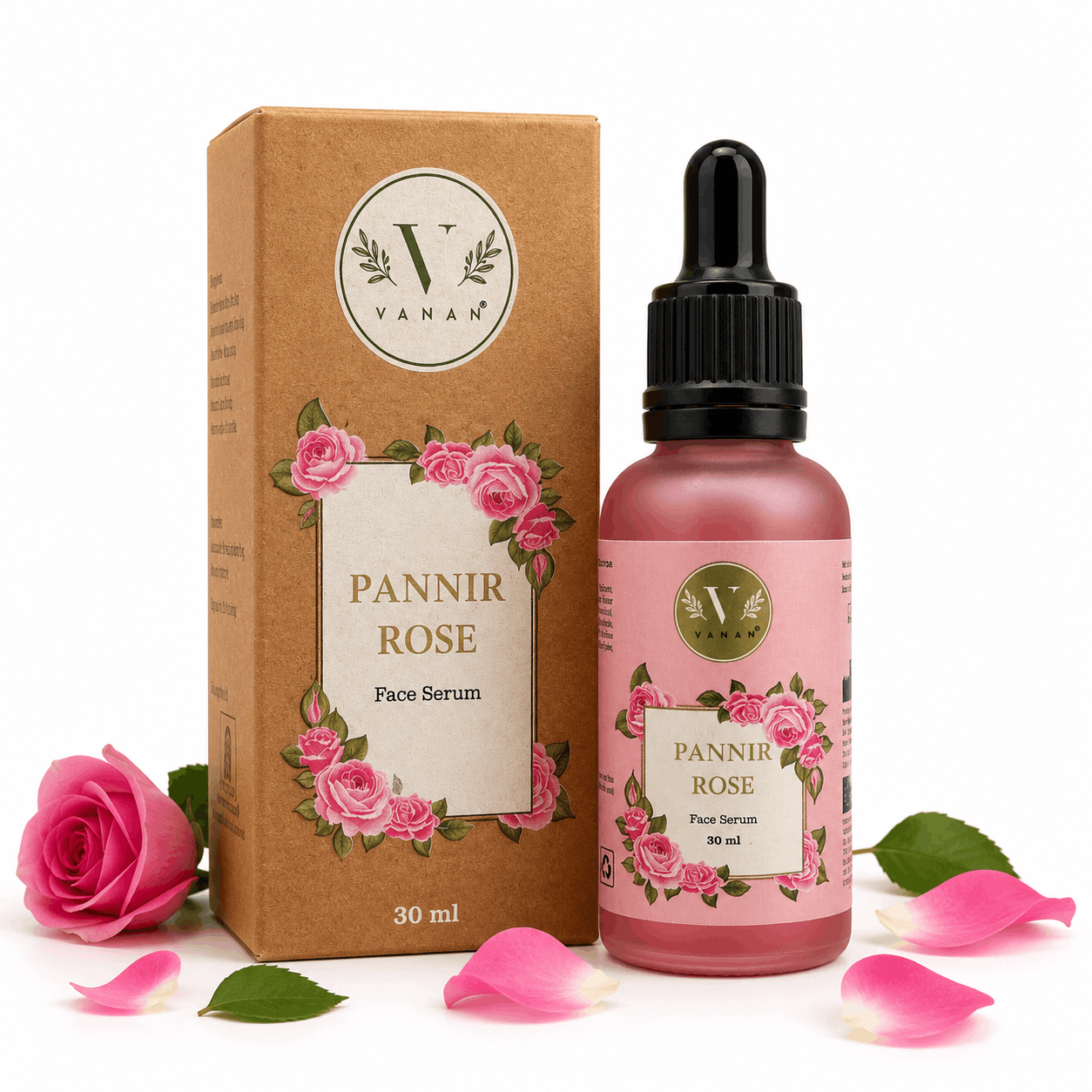 Pannir Rose Face Serum | Deep Hydration & Youthful Glow | Vanan Herbal 