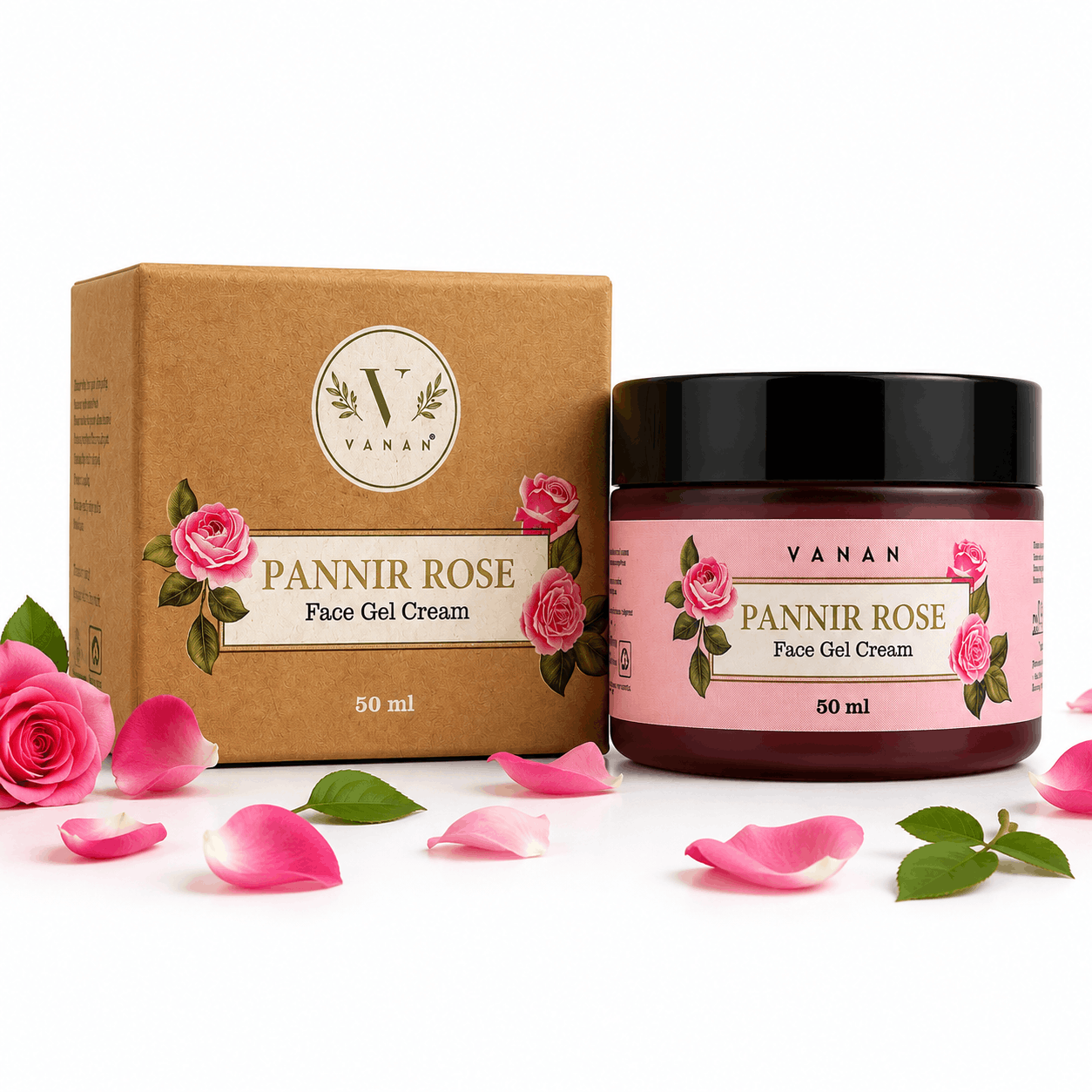 Pannir Rose Gel Cream | Lightweight Hydration & Radiance Formula | Vanan Herbal 