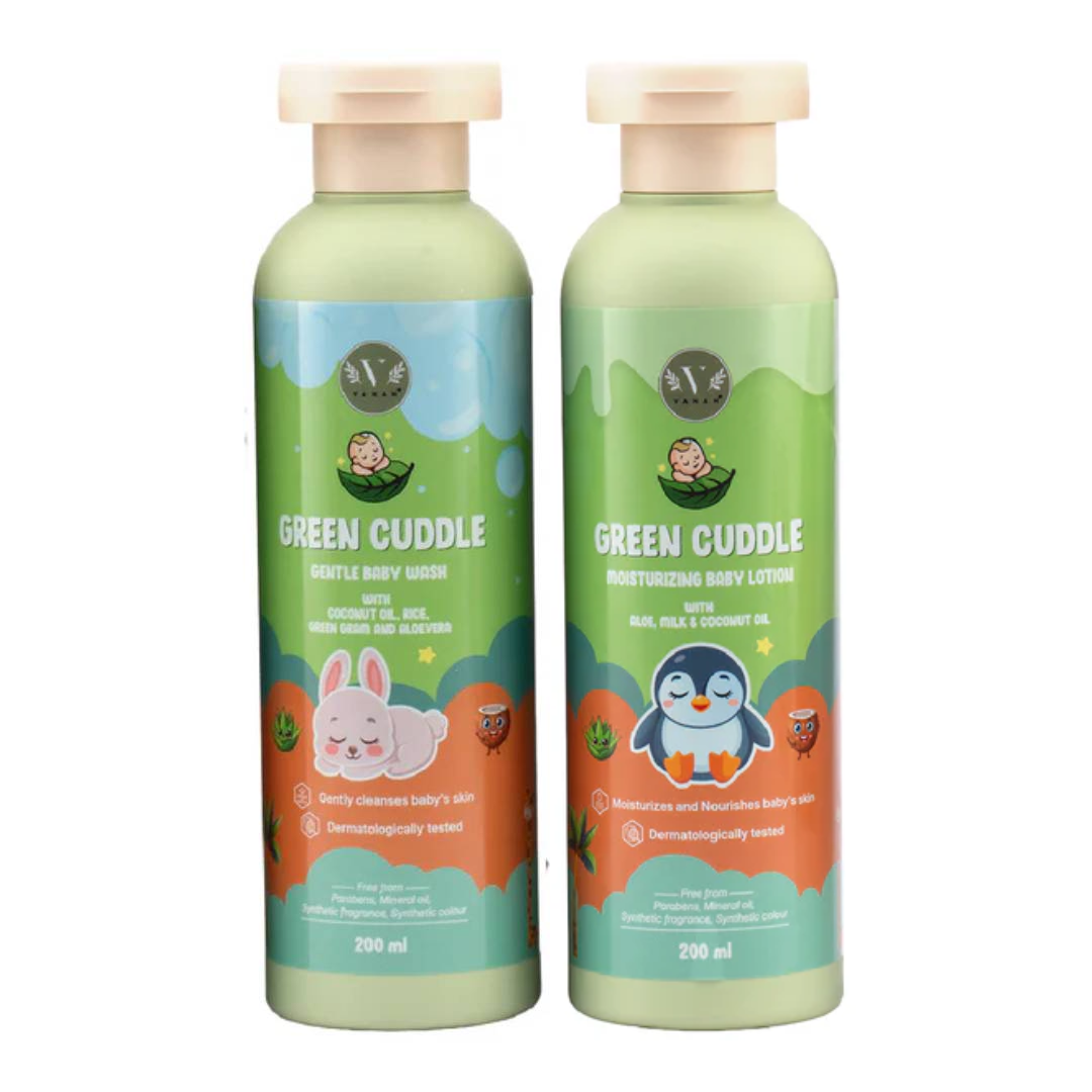 Vanan Herbal Baby Skin Comfort Combo | Soap-Free Body Wash & Daily Hydrating Lotion
